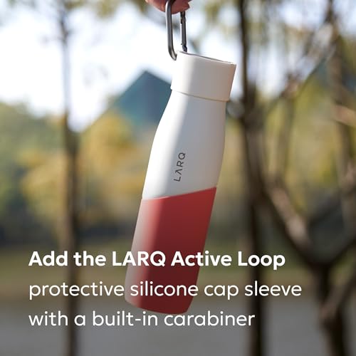 LARQ Bottle Movement PureVis 32 oz- Lightweight Self-Cleaning and Non-Insulated Stainless Steel Water Bottle with UV Water Purifier | Reusable & Travel Friendly, Black/Pine