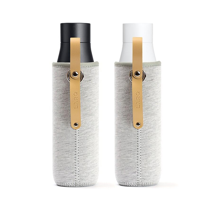 LARQ Bottle Limited Edition Travel Sleeve with Easy-Carry Leather Strap - 17 oz/24 oz, Heather Grey