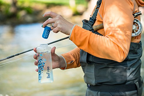 Katadyn BeFree Collapsible Water Filter Bottle 0.6L for Hiking, Trail Running & Backpacking | Ultralight 59g Squeeze Filter Removes Bacteria, Protozoa & Sediment, BPA-Free, EZ-Clean Membrane
