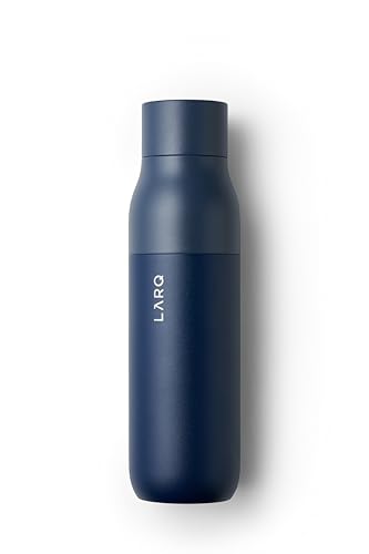 LARQ Bottle PureVis 17 oz - Self-Cleaning and Insulated Stainless Steel Water Bottle with UV Water Purifier and Award-winning Design | Reusable & Travel Friendly, Monaco Blue