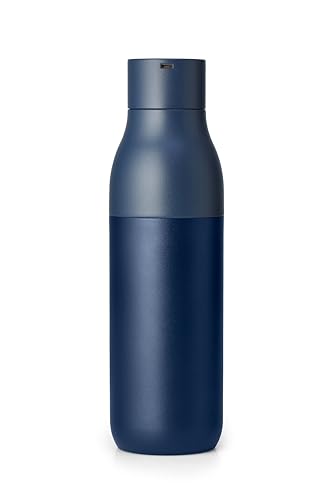 LARQ Bottle PureVis 25 oz - Self-Cleaning and Insulated Stainless Steel Water Bottle with UV Water Purifier and Award-winning Design | Reusable & Travel Friendly, Monaco Blue
