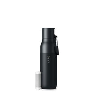 LARQ Bottle Filtered – Insulated Stainless Steel Water Bottle with Filter Straw, Removes Chlorine, PFAS Lead, BPA-Free Leak Proof Flip Top, 24h Cold for Travel Gym Office, 17 oz, Obsidian Black