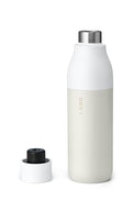 LARQ Bottle PureVis 25 oz - Self-Cleaning and Insulated Stainless Steel Water Bottle with UV Water Purifier and Award-winning Design | Reusable & Travel Friendly, Granite White