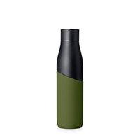 LARQ Bottle Movement PureVis 32 oz- Lightweight Self-Cleaning and Non-Insulated Stainless Steel Water Bottle with UV Water Purifier | Reusable & Travel Friendly, Black/Pine