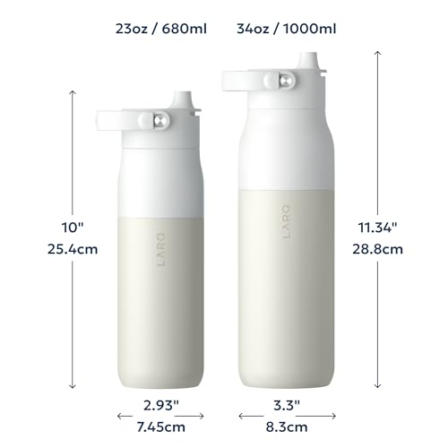 LARQ PureVis 2 Self Cleaning Water Bottle - UV Water Purifier with Filter Straw, Smart App Hydration Tracking, Insulated Stainless Steel
