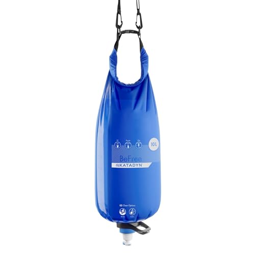 Katadyn BeFree Gravity Water Filter 10L for Base Camp, Large Groups & Emergency Preparedness | 0.1 Micron Hollow Fiber Filter Removes Bacteria & Protozoa, 1,000L Capacity, BPA-Free
