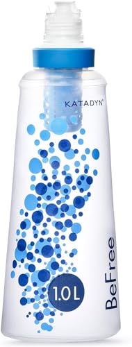 Katadyn BeFree 1.0L Ultralight Collapsible Water Filter Bottle for Hiking, Camping, Backpacking
