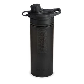 GRAYL GeoPress 24 oz Water Purifier Bottle - Filter for Hiking, Camping, Survival, Travel (Covert Black)