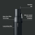 LARQ Bottle Filtered – Insulated Stainless Steel Water Bottle with Filter Straw, Removes Chlorine, PFAS Lead, BPA-Free Leak Proof Flip Top, 24h Cold for Travel Gym Office, 17 oz, Obsidian Black