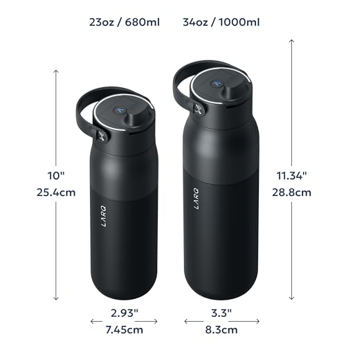 LARQ PureVis 2 Self Cleaning Water Bottle - UV Water Purifier with Filter Straw, Smart App Hydration Tracking, Insulated Stainless Steel