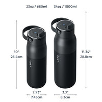LARQ PureVis 2 Self Cleaning Water Bottle - UV Water Purifier with Filter Straw, Smart App Hydration Tracking, Insulated Stainless Steel