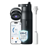 LARQ PureVis 2 Self Cleaning Water Bottle - UV Water Purifier with Filter Straw, Smart App Hydration Tracking, Insulated Stainless Steel