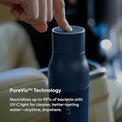 LARQ Bottle PureVis 17 oz - Self-Cleaning and Insulated Stainless Steel Water Bottle with UV Water Purifier and Award-winning Design | Reusable & Travel Friendly, Monaco Blue