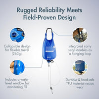 Katadyn BeFree Gravity Water Filter 6L for Camping & Group Use | 0.1 Micron Hollow Fiber Filter Removes Bacteria & Protozoa, 1,000L Capacity, BPA-Free