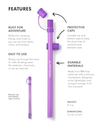LifeStraw Sip Essential — BPA-Free Reusable Filter Drinking Straw, Removes Microplastics, Bacteria and Parasites for Travel and Everyday Use, Thistle