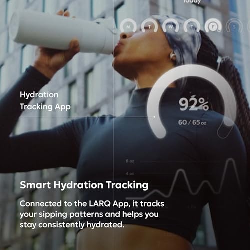 LARQ PureVis 2 Self Cleaning Water Bottle - UV Water Purifier with Filter Straw, Smart App Hydration Tracking, Insulated Stainless Steel
