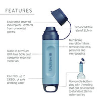 LifeStraw Peak Series — Solo Personal Water Filter for Hiking, Camping, Travel, Survival and Emergency preparedness. Removes Bacteria, Parasites and Microplastics, Limeade