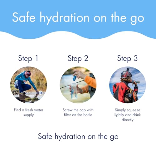 Katadyn BeFree 1.0L Ultralight Collapsible Water Filter Bottle for Hiking, Camping, Backpacking