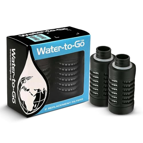 WATER TO GO Replacement filters - Pack of 2 - Triple Nano Filtration Technology. Fits all Filtered Water Bottle