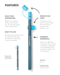 LifeStraw Sip — Reusable Stainless Steel Water Filter Drinking Straw with 3 Carry Cases, Removes Microplastics, Bacteria and Parasites for Travel and Everyday Use, 3-Pack