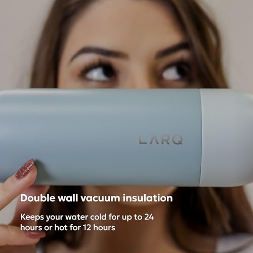 LARQ Bottle PureVis 17 oz - Self-Cleaning and Insulated Stainless Steel Water Bottle with UV Water Purifier and Award-winning Design | Reusable & Travel Friendly, Seaside Mint