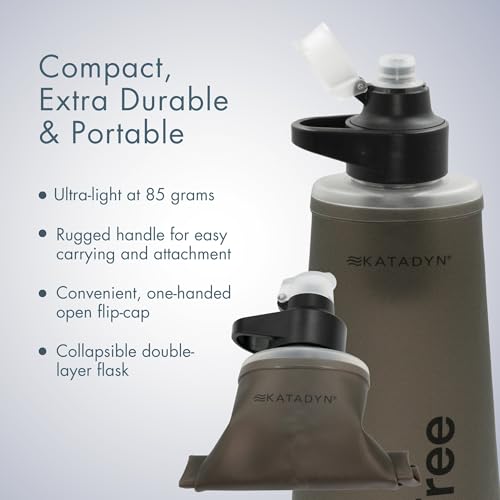 Katadyn BeFree 1.0L Ultralight Collapsible Water Filter Bottle for Hiking, Camping, Backpacking