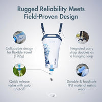Katadyn BeFree Gravity Water Filter 3L for Camping, Backpacking & Hiking | 0.1 Micron Hollow Fiber Filter Removes Bacteria & Protozoa, 1,000L Capacity, BPA-Free