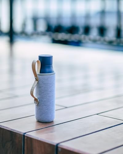 LARQ Bottle Limited Edition Travel Sleeve with Easy-Carry Leather Strap - 25 oz/32 oz, Heather Grey