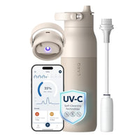 LARQ PureVis 2 Self Cleaning Water Bottle - UV Water Purifier with Filter Straw, Smart App Hydration Tracking, Insulated Stainless Steel