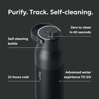 LARQ PureVis 2 Self Cleaning Water Bottle - UV Water Purifier with Filter Straw, Smart App Hydration Tracking, Insulated Stainless Steel