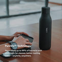 LARQ Bottle PureVis 25 oz - Self-Cleaning and Insulated Stainless Steel Water Bottle with UV Water Purifier and Award-winning Design | Reusable & Travel Friendly, Obsidian Black