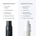 LARQ Bottle PureVis 17 oz - Self-Cleaning and Insulated Stainless Steel Water Bottle with UV Water Purifier and Award-winning Design | Reusable & Travel Friendly, Obsidian Black