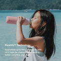 LARQ Bottle PureVis 17 oz - Self-Cleaning and Insulated Stainless Steel Water Bottle with UV Water Purifier and Award-winning Design | Reusable & Travel Friendly, Himalayan Pink