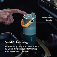 LARQ PureVis 2 Self Cleaning Water Bottle - UV Water Purifier with Filter Straw, Smart App Hydration Tracking, Insulated Stainless Steel