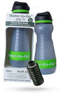 Travel Water Filter Bottle - 18.5oz/55cl Compact Filtered Water Bottle for International Travel - Removes Viruses - Eco-Friendly Bioplastic - New Leakproof Lid