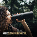 GRAYL UltraPress 16.9 oz Water Purifier & Filter Bottle for Hiking, Backpacking, Survival, Travel (Covert Black)