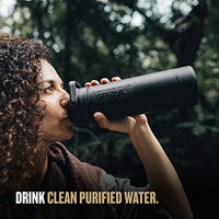 GRAYL UltraPress 16.9 oz Water Purifier & Filter Bottle for Hiking, Backpacking, Survival, Travel (Covert Black)