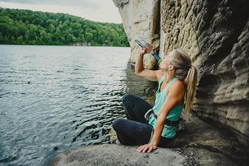 LifeStraw Peak Series — Solo Personal Water Filter for Hiking, Camping, Travel, Survival and Emergency preparedness. Removes Bacteria, Parasites and Microplastics, Limeade
