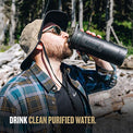 GRAYL GeoPress 24 oz Water Purifier Bottle - Filter for Hiking, Camping, Survival, Travel (Covert Black)