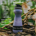Travel Water Filter Bottle - 18.5oz/55cl Compact Filtered Water Bottle for International Travel - Removes Viruses - Eco-Friendly Bioplastic - New Leakproof Lid