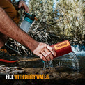 GRAYL GeoPress 24 oz Water Purifier Bottle - Filter for Hiking, Camping, Survival, Travel (Wanderer Red)