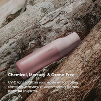 LARQ Bottle PureVis 17 oz - Self-Cleaning and Insulated Stainless Steel Water Bottle with UV Water Purifier and Award-winning Design | Reusable & Travel Friendly, Himalayan Pink